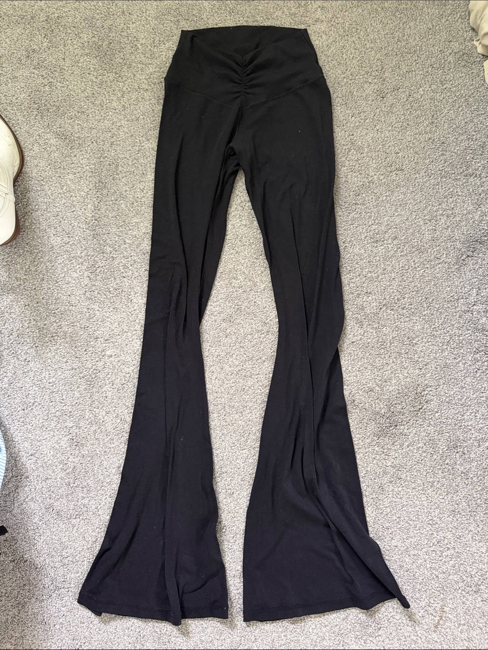 Black High-Waist Flared Yoga Pants
